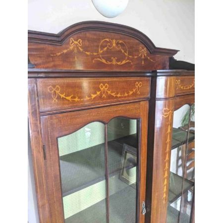 edwardianische Vitrine mit Intarsien