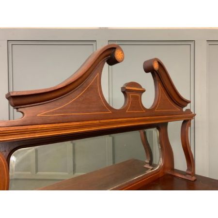 Edwardianische Mahagoni-Vitrine mit Intarsien