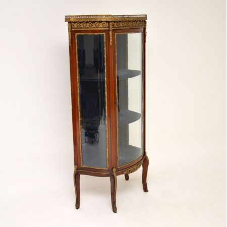 Französische Vitrine aus Mahagoni & Marmor