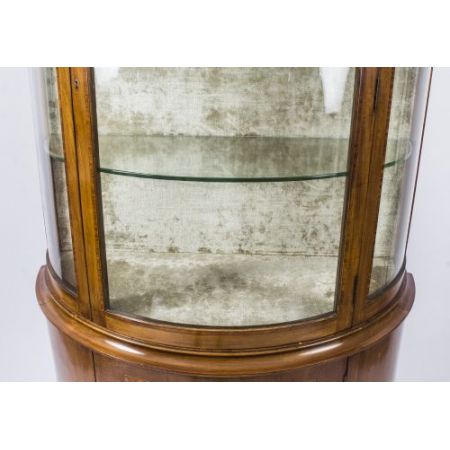 Antike edwardianische Halbmond-Glasitrine 