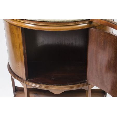 Antike edwardianische Halbmond-Glasitrine 