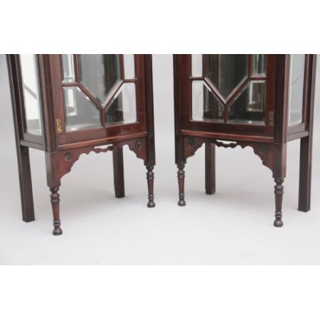 Paar Mahagoni-Vitrinen aus 1920