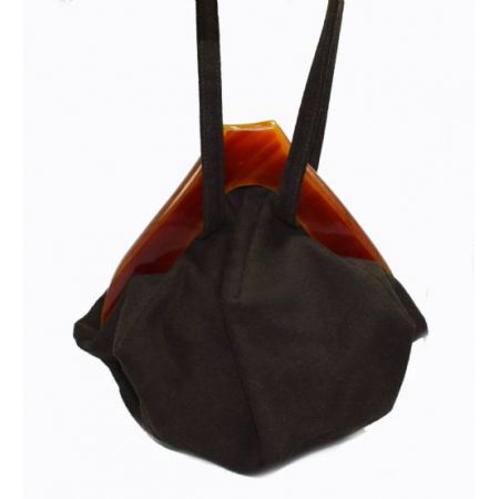 Art-Deco-Bakelit-Slouch-Damentasche aus Wolle und Katalin
