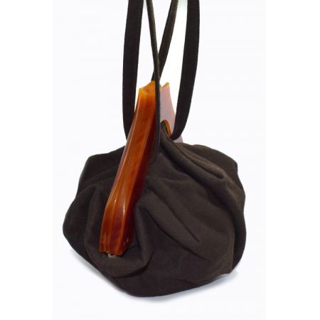 Art-Deco-Bakelit-Slouch-Damentasche aus Wolle und Katalin