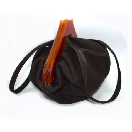 Art-Deco-Bakelit-Slouch-Damentasche aus Wolle und Katalin