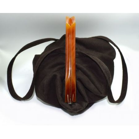 Art-Deco-Bakelit-Slouch-Damentasche aus Wolle und Katalin