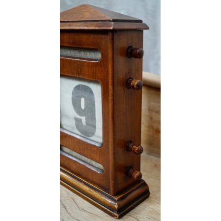 Antiker Kalender aus Mahagoni