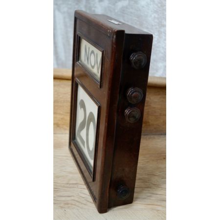 Antiker Kalender aus Mahagoni