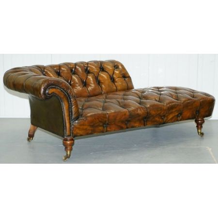 Howard & Son's Chesterfield Chaise Longue antik viktorianisch