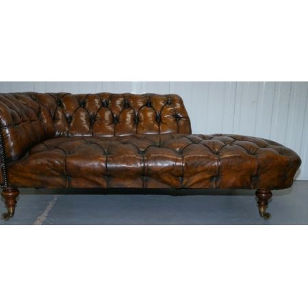 Howard & Son's Chesterfield Chaise Longue antik viktorianisch