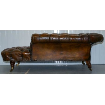 Howard & Son's Chesterfield Chaise Longue antik viktorianisch