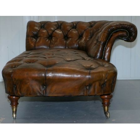 Howard & Son's Chesterfield Chaise Longue antik viktorianisch