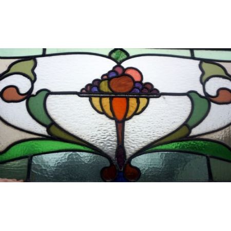 Antikes Buntglasfenster mit Obstmotiv 1910