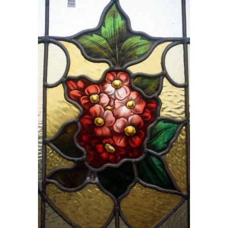 Ein Paar Buntglasfenster antik 1910