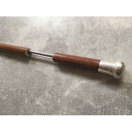 Malacca sword stick Gehstock mit versilbertem Griff