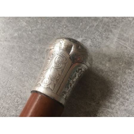 Malacca sword stick Gehstock mit versilbertem Griff