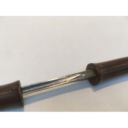 Antiker faux bamboo Malacca sword stick, Gehstock mit Silbergriff London 1886