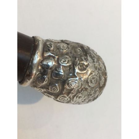 Antiker faux bamboo Malacca sword stick, Gehstock mit Silbergriff London 1886