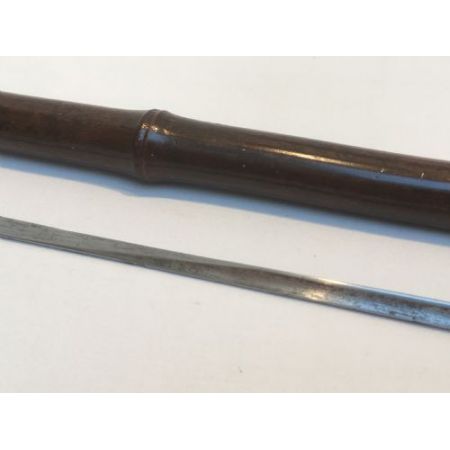 Antiker faux bamboo Malacca sword stick, Gehstock mit Silbergriff London 1886