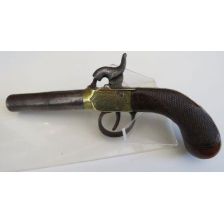 Percussion Taschenpistole mit floraler Gravur 1850