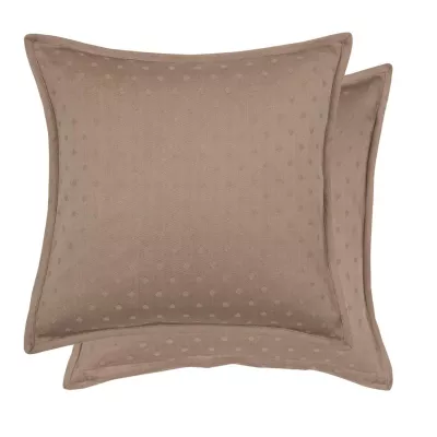 Clayre & Eef Dot Jacquard Kissenbezug Kissenhülle Kissen Wendemuster dunkelbeige ca. 40 x 40 cm