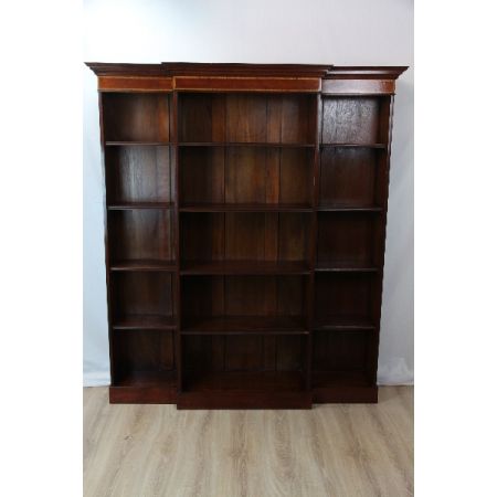 Breakfront Bookcase Mahagoni Bücherschrank Intarsien