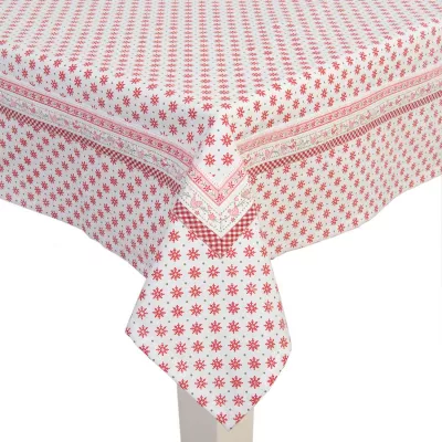 Clayre & Eef Tischdecke mit Sternmuster rot 150*150cm