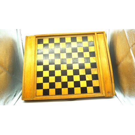 Damespiel  vintage Holzkasten mit Steinen