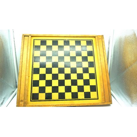 Damespiel  vintage Holzkasten mit Steinen