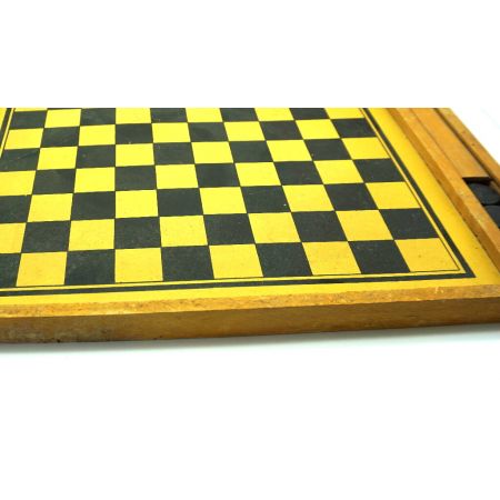 Vintage Damespiel im Holzkasten 