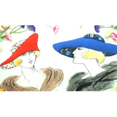 Damenköpfe 20er Jahre Motiv im Holzrahmen  