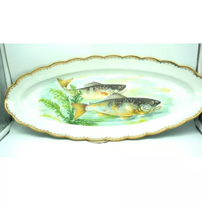 Komplettes Fischservice aus Frankreich Porcelan 13 Teile, Berry Haute Porcelaine