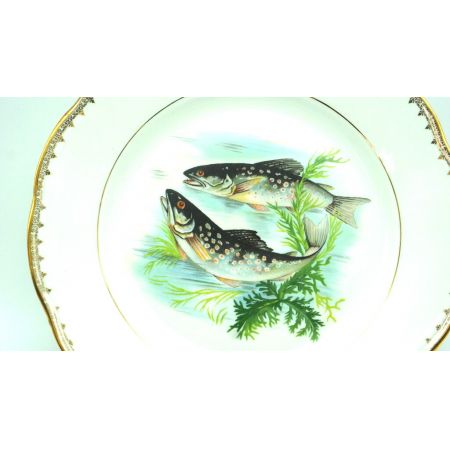 Komplettes Fischservice aus Frankreich Porcelan 13 Teile, Berry Haute Porcelaine