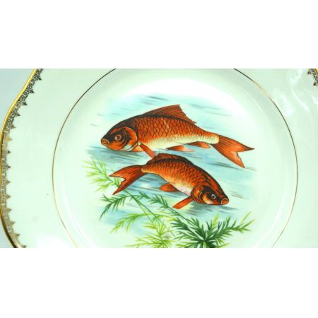 Komplettes Fischservice aus Frankreich Porcelan 13 Teile, Berry Haute Porcelaine