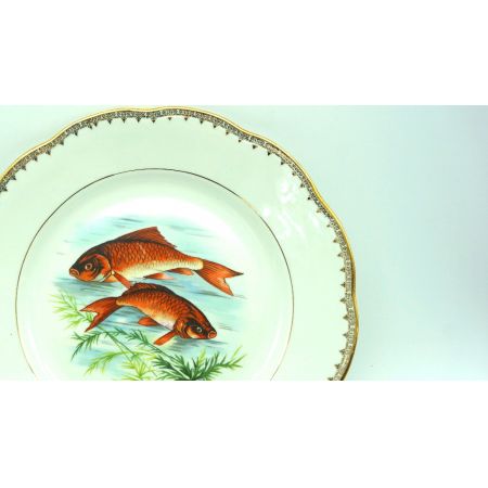 Komplettes Fischservice aus Frankreich Porcelan 13 Teile, Berry Haute Porcelaine