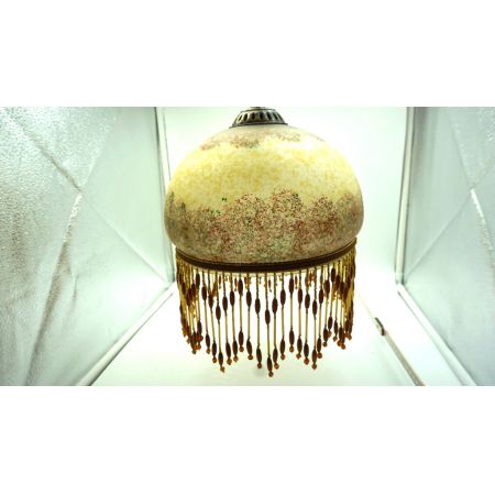 Deckenlampe Vintage mit Perlenkette Frankreich