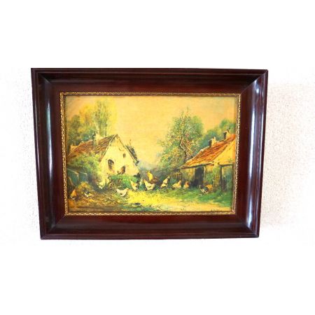 Rahmen Antik mit Hühnermotiv Frankreich 