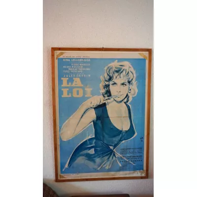 Filmposter Original  Druck La Loi im Holzrahmen Vintage