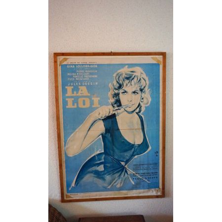 Filmposter Original  Druck La Loi im Holzrahmen Vintage