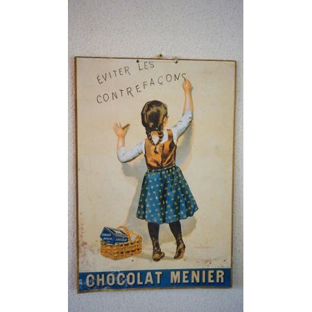 Zwei antike Holzbilder Chocolat Menier
