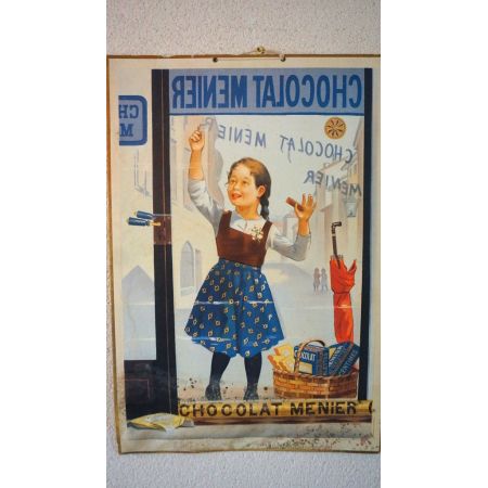 Zwei antike Holzbilder Chocolat Menier