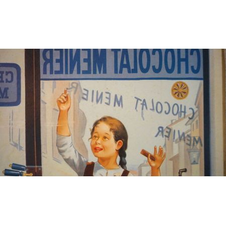 Zwei antike Holzbilder Chocolat Menier