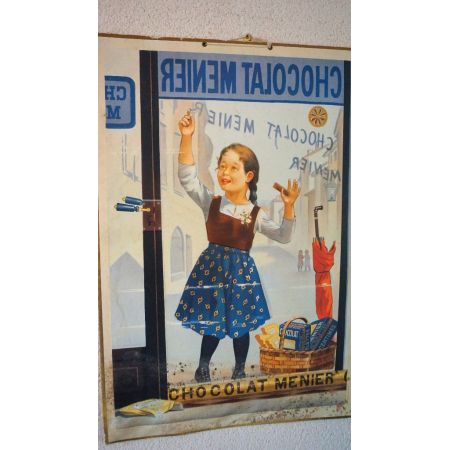 Zwei antike Holzbilder Chocolat Menier