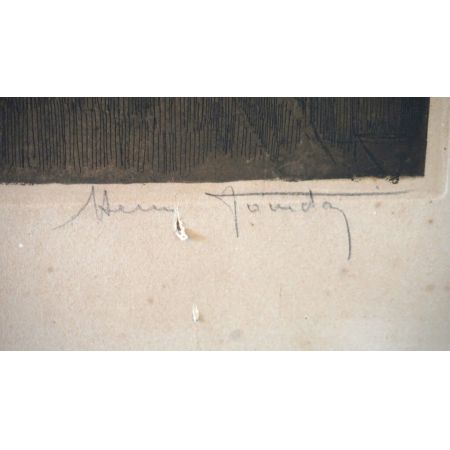 Französische Lithographie Stadtkanal