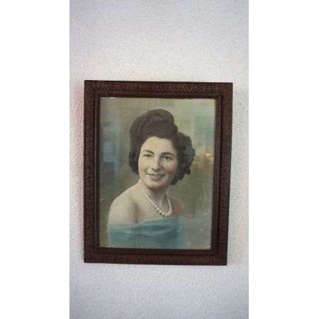 Antikes Bild rahmen  Belle Madame im Eichenrahmen