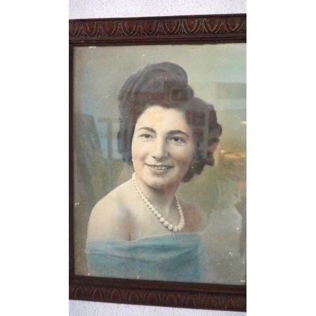 Antikes Bild rahmen  Belle Madame im Eichenrahmen