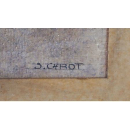 Französischer Öldruck Hühner im Hof