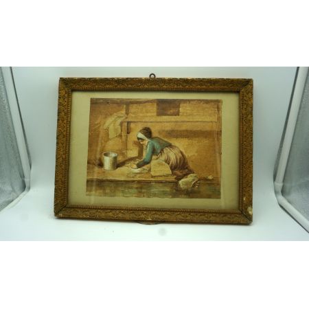 Magd Gemälde Goldrahmen Antik 