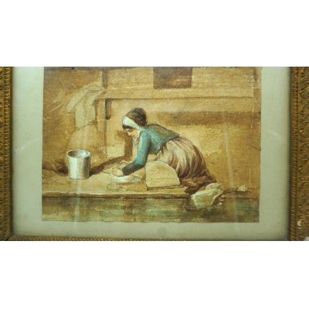 Magd Gemälde Goldrahmen Antik 