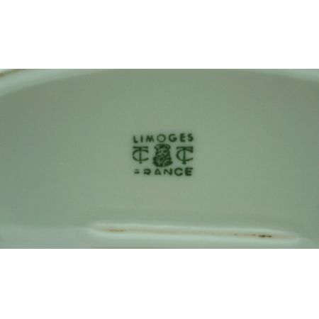 Flaches Porzellandöschen mit Schwan Limoges 